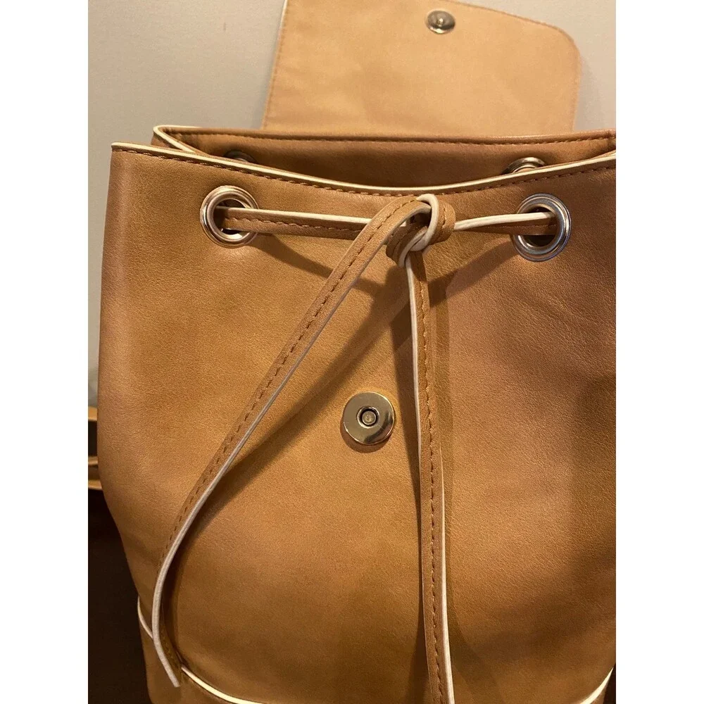 Mossimo faux leather drawstring magnetic clasp mini backpack